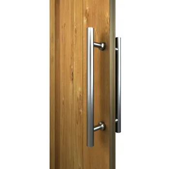 

Long Tubular Brushed Satin Stainless Steel Modern Double-Sided Wood Door Glass Door Pull Push Handles Bar