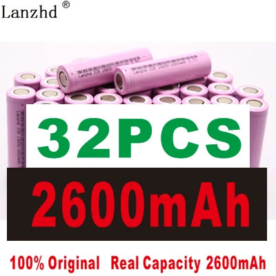 18650 3,7 V 2600MAH литий-ионная аккумуляторная батарея 18650 для samsung батареи для игрушек инструменты фонарик(10-40 шт - Цвет: 32 PCS-2600Ah