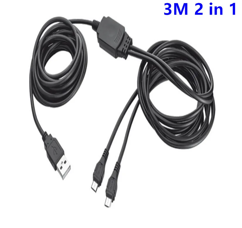 

For PS4 And Xbox one 3M Long 2 in 1 DUAL USB Data Charger Cord Line Charging Cable Play Cable For Playstation 4 Slim Pro X-One