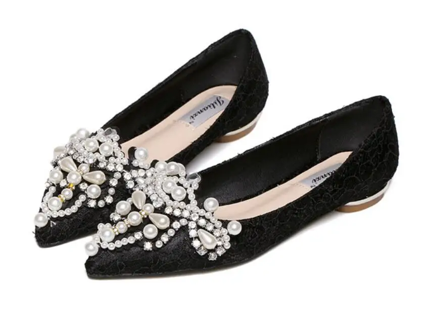 Koovan/женские туфли на плоской подошве; Новинка года; размеры 34-43; новые тонкие туфли на плоской подошве; перламутровое сверло; женские кожаные туфли - Цвет: Черный