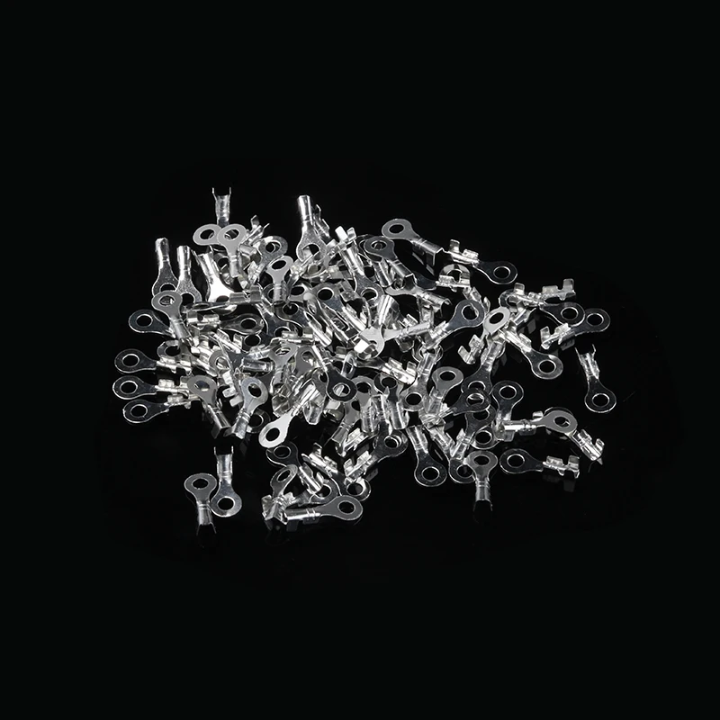 100PCS3.2 6. 2 мм неизолированный кольцевой кабель наконечники голый соединитель