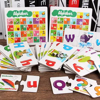 

None Children English Letters Alphabet Puzzle Game Cards Cognitive Educational Learning Toys