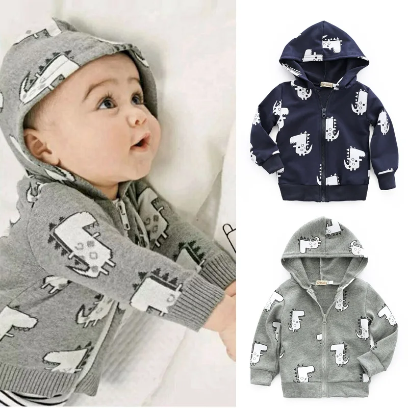 

Toddler Boy Jackets Hoodied Cartoon Kids Coat Spring Casual Children's Outerwear Windbreaker Clothes for Baby Boy Clothing