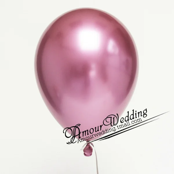 10 шт Металлические латексные шары с жемчугом, толстые хромированные свадебные шары, металлические надувные гелиевые шары, украшения для дня рождения - Цвет: rose red