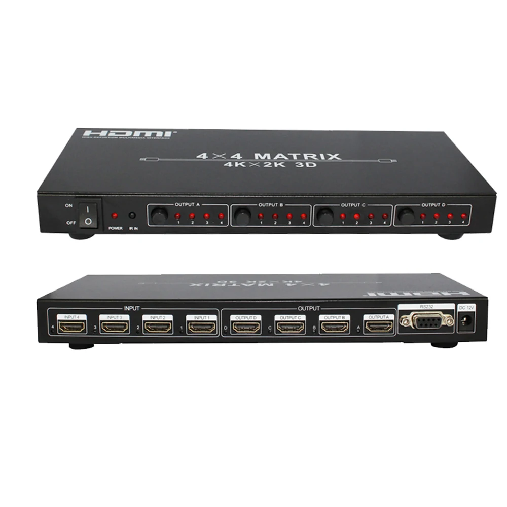 4 K матричный hdmi коммутатор разветвитель в из HDMI1.4V 3D k X 2 K/30 Гц с EDID и RS232|Кабели HDMI| |