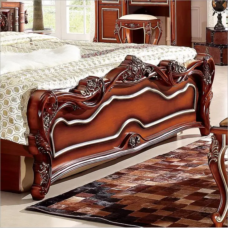 high quality European antique bed French bed 1.8 m king size p10222