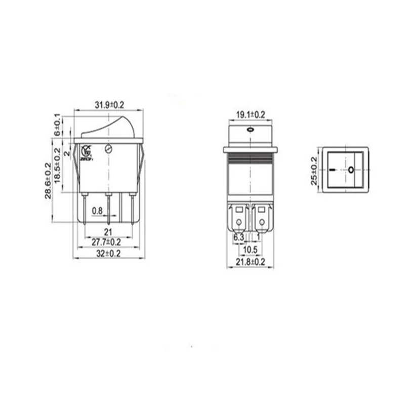 1Pc/50Pcs On/Off Boat Rocker Switch Power Switch I/O 4 Pins With Light 15/20A 250/125VAC KCD4 2 Colors Hardware Tools Switches