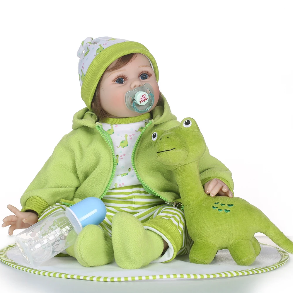 NPK динозавр reborn baby dolls 22 дюйма силиконовые куклы reborn baby игрушки для детей подарок настоящая новорожденная девочка bebe Кукла reborn