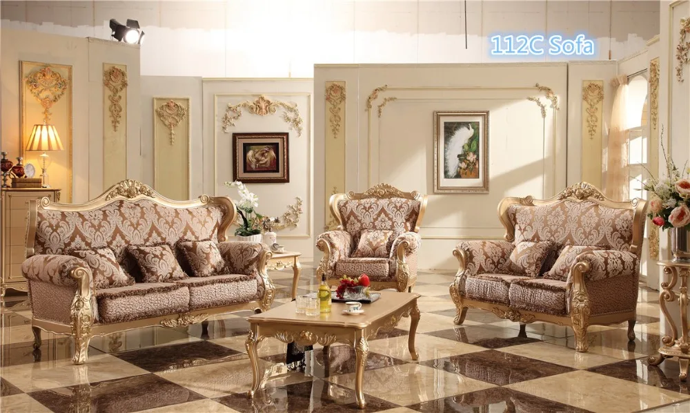 0409 дизайн дома шампанское золотой диван набор, простой роскошный стиль кожаный диван набор