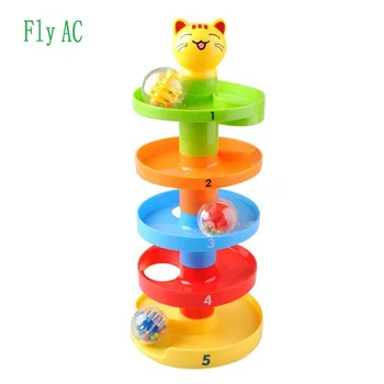 

Fly AC Ball Drop and Roll Swirling Tower Ramp for Baby Development Educational Toys, Stack, Drop and Go Ball Ramp Toy Set
