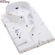 HCXY, Новинка осени, мужские повседневные рубашки с цветочным принтом, мужские рубашки с длинным рукавом, мужские рубашки с принтом стрелы, мужские рубашки с длинным рукавом