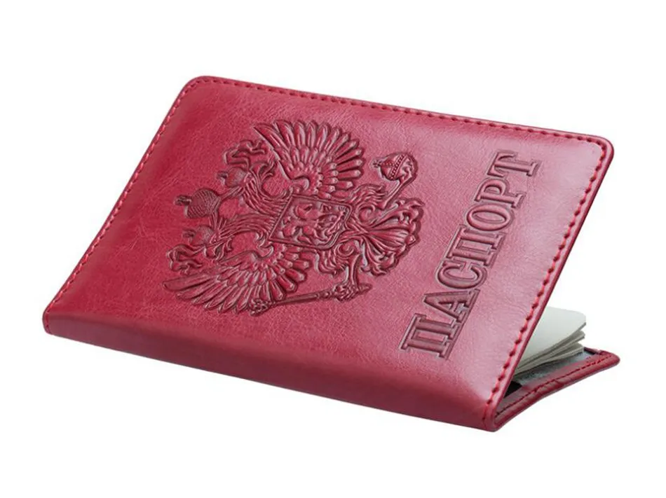 Модные Серебристые русский паспорт держатели обложки Путешествия Аксессуары, из искусственной кожи ID контейнер для банковских карт для