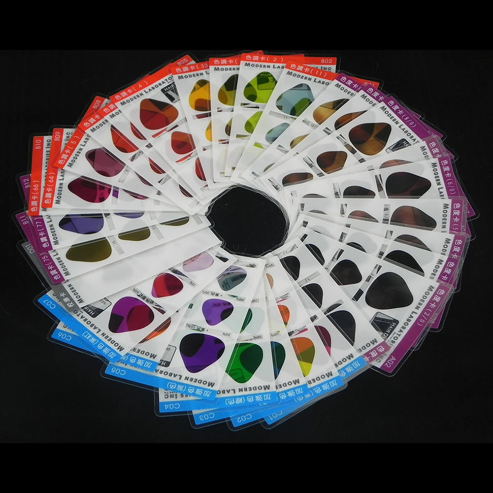 Hair Color Chroma Tone Card Pigment Mixture Palette Guide Paper Styling Tool