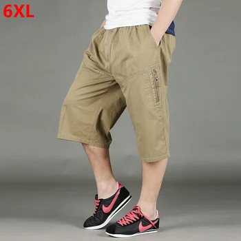 

Big size shorts male father wearing loose large size knee length cotton thin section 6XL 5XL 4XL