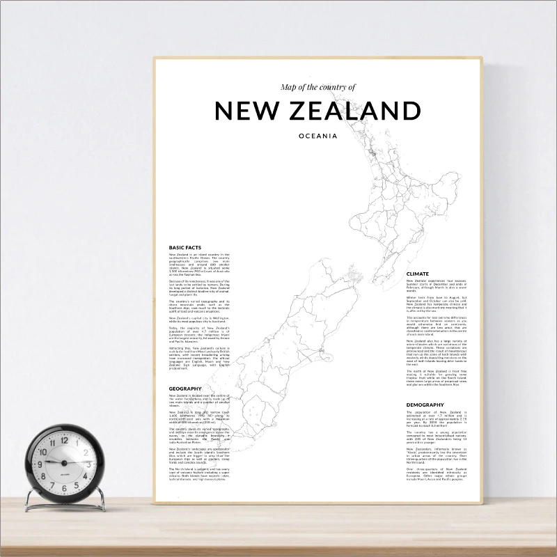 New Zealand wall map