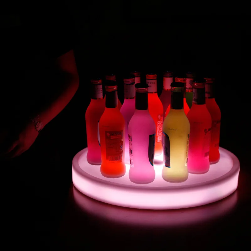 Led light bar wine set colorful remote control wine tray lamp beer cocktail red wine square round wine tray luminous night light