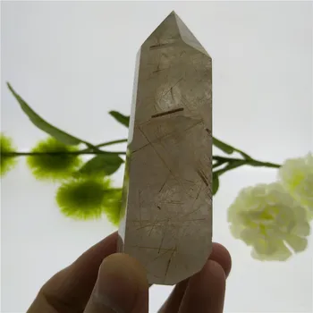 

Rutile Crystal Wand Wicca Stone Island Cristals Decor Pierre Meditation Stones Islan Quartz Gemstone Wand Reike Healing Chakra