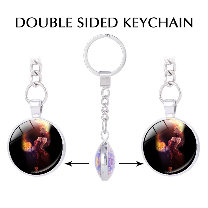  Dota 2 Inspired Double sided Pendant keychains Video Game Jewelry Gaming Jewelry Handmade Keychain 