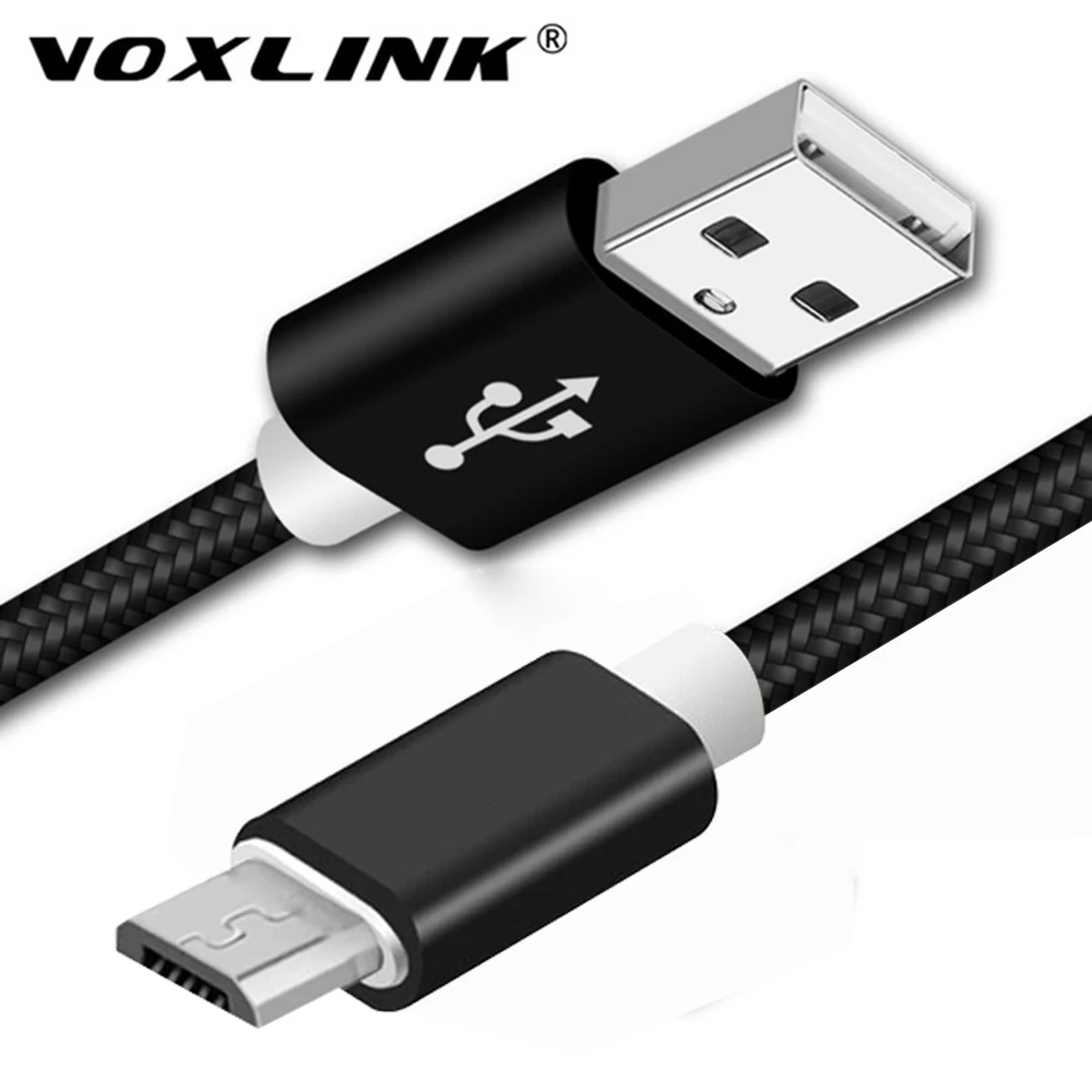 VOXLINK المصغّر usb كابل 2.4A سريع مزامنة بيانات كابل شحن سامسونج هواوي Xiaomi LG Andriod سلك Microusb الهاتف المحمول الكابلات VOXLINK المصغّر usb كابل 2.4A سريع مزامنة بيانات كابل شحن سامسونج هواوي Xiaomi LG Andriod سلك Microusb الهاتف المحمول الكابلات