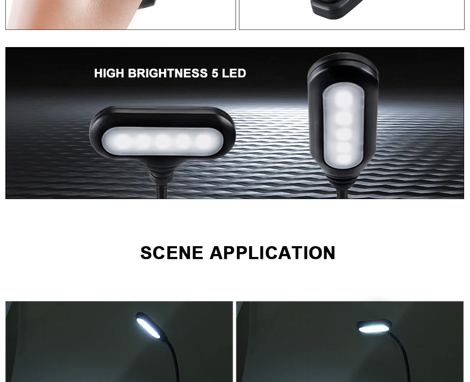 LED Book Light Reading Light Flexible Book Lamp Clip Table Desk Lamp For Notebook Laptop PC Computers (9)