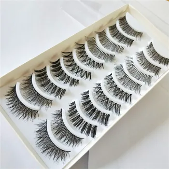 

NEW Mix 10 Pairs Transparent False Eyelashes Messy Cross Thick Natural Fake Eye Lashes Makeup Bigeye Long False Eye Lashes