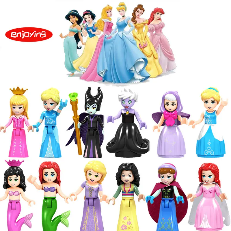 

Beauty and The Beast Princess Figures Ninjago Batman Deadpool Queen Elsa Compatible LegoINGly Building Blocks Toys for Children