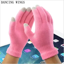 Зимние перчатки для сенсорного экрана утолщенные теплые шерстяные кашемировые однотонные перчатки мужские и женские вязаные перчатки