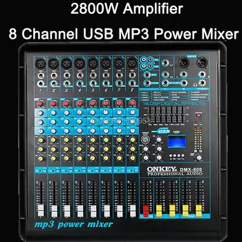 

2800W High Power 16DSP digital effects Mixer with Amplifier all-in one bundle set USB Sound Mixing Console