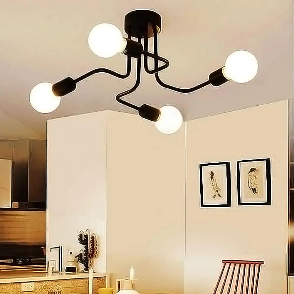 

Retro Multiple Rods Wrought Iron E27 Bulb Light Ceiling Lamp Fixture
