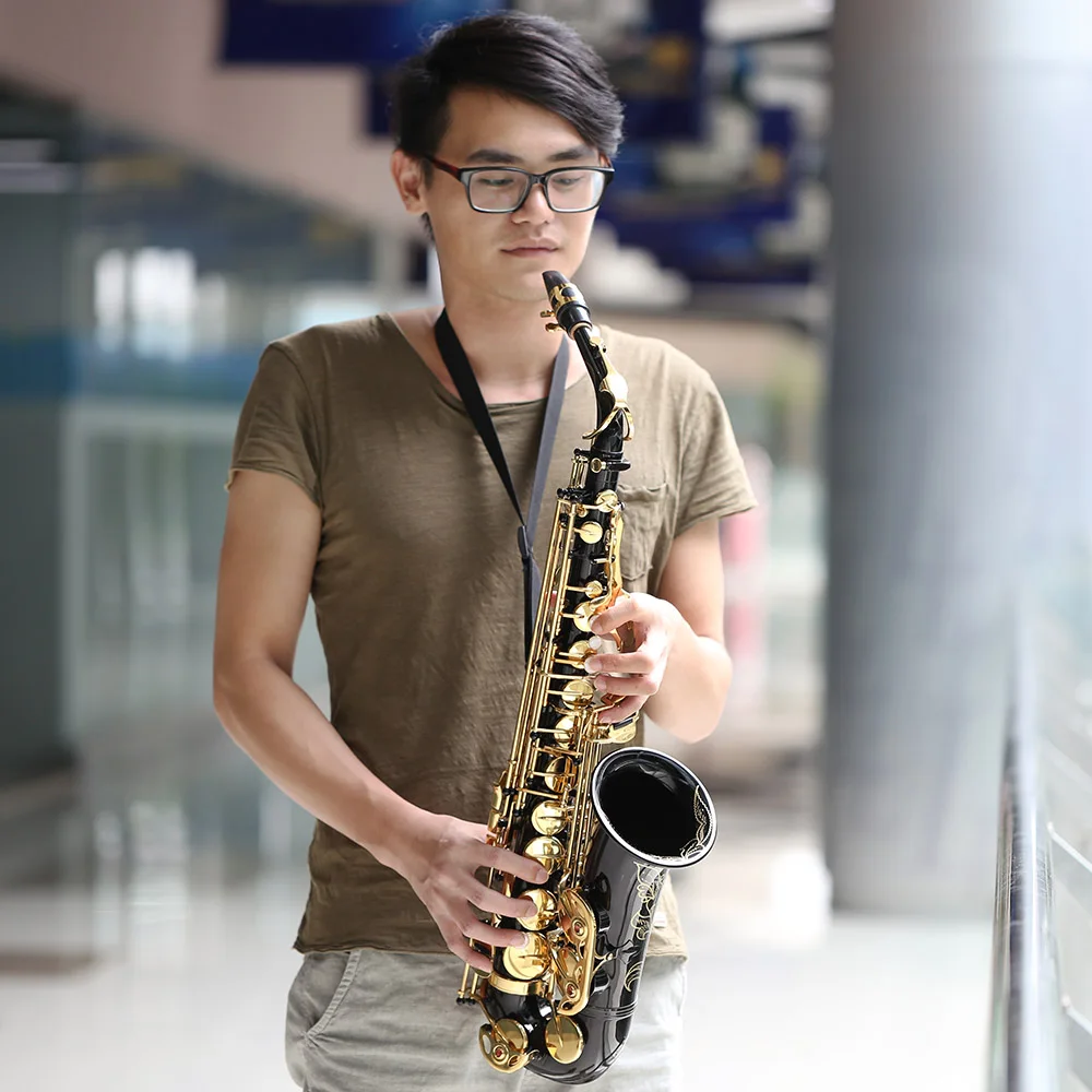 Ammoon быть Альто Saxphone 82Z ключ Тип бемоль Sax латунь деревянный духовой инструмент с чистой щеткой тканевые перчатки ремешок Дело