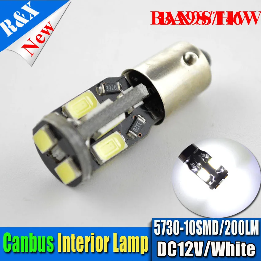 2 шт. высокое Мощность BA9S BAX9S BAY9S 5730 с can-bus T4W H6W H21W W5W 10SMD светодиодный поворотники без ошибок Фары заднего хода белый 12 V