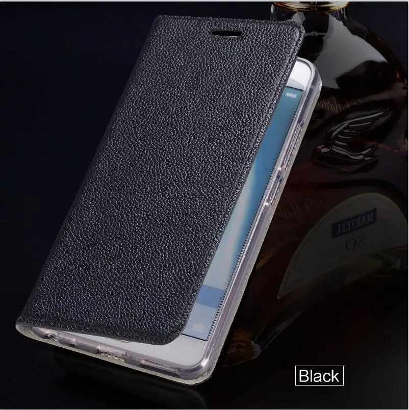 01-Black Wangcangli кожа телячья кожа Личи Текстура для huawei nova флип чехол для телефона все ручной работы на заказ - Цвет: 01-Black