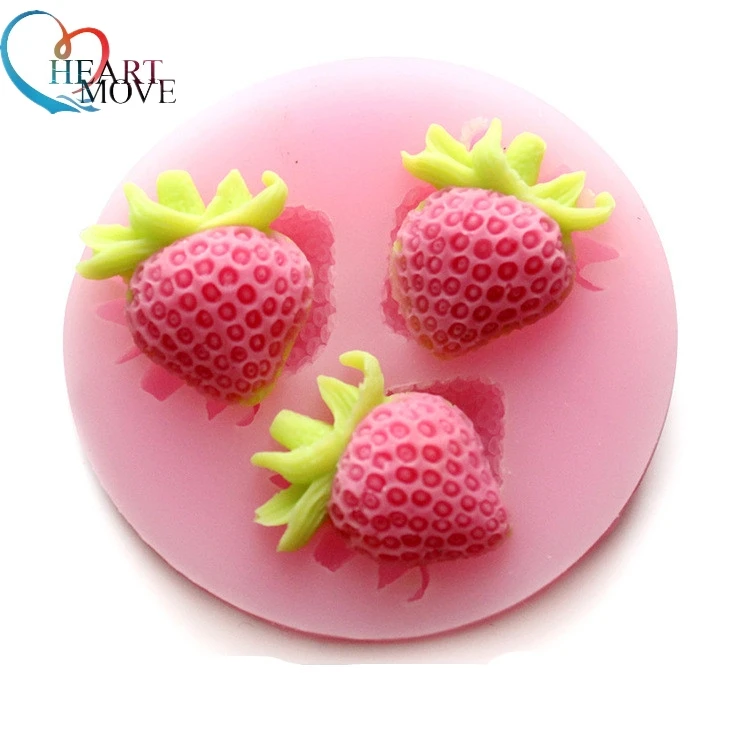 HEARTMOVE 1Pcs Strawberry Chocolate Candy Jello silicon Mold Mould cake