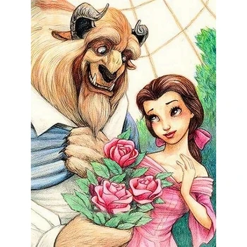 

Cross Stitch Kit DIY Diamond Embroidery Beauty and beast Full Square/round Diamond Painting Mosaic Home Decor