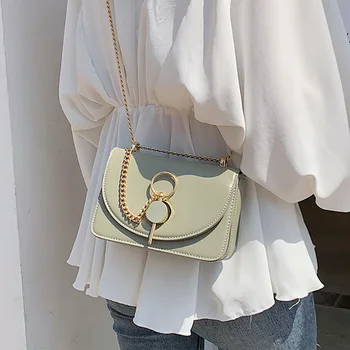 

ETAILL High Quality Pu Female Summer Bag Women Flap Shoulder Bag Women's Handbags Clutch Evening Bags Golden Chain Messenger Bag