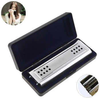 

Professional High Quality 24 Holes Key Of C&G Silver Double-sides Tremolo Harmonica for Adults Beginner and Children