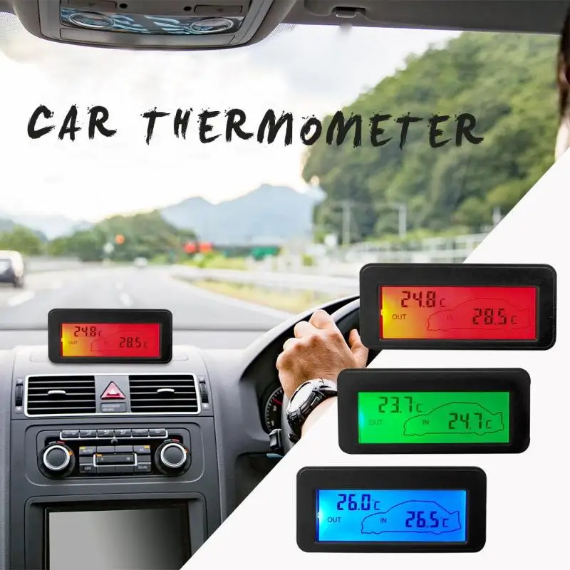 DC12V Цифровой Автомобильный термометр Мини ЖК-дисплей Крытый открытый автомобиль Цельсия измеритель температуры монитор с 1,5 кабелем датчик