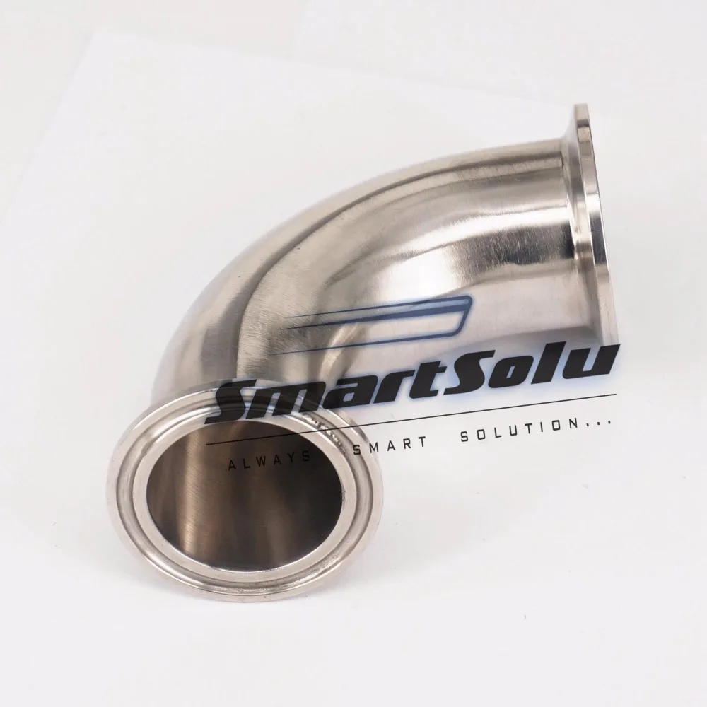 

Free shipping 2" Tri Clamp Sanitary 90 Degree Elbow 51mm Pipe OD 304 Stainless Steel Fitting 64mm Feerule OD For Homebrew