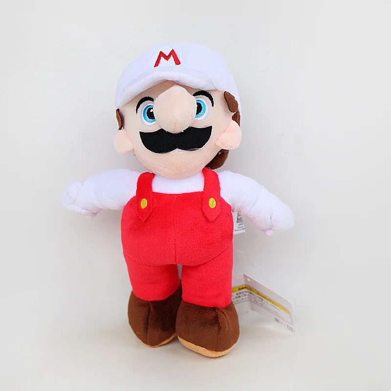 10pcs/lot 25cm Super Mario Stand White Hat Mario Plush Doll Toy Mario Plush Stuffed Toys Gifts for Kids Children Birthday
