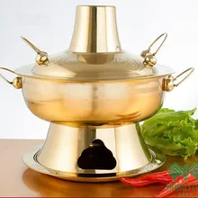 4л имитация-медь горячий горшок специальное утолщение нержавеющая сталь классический нержавеющая сталь горшок фондю уголь суп горшок