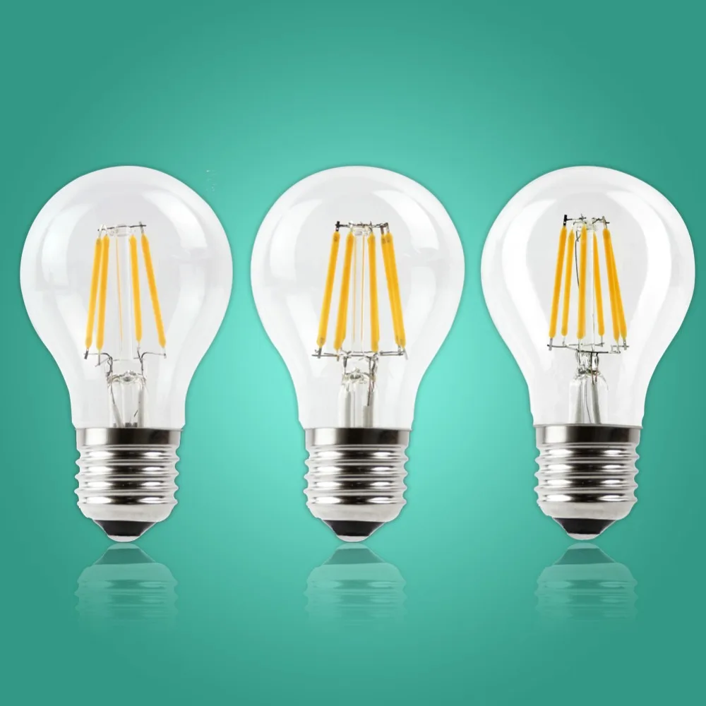 IMINOVO Ретро светодиодный Лампа накаливания E27 A60 Dimmable 4 W 6 8 110 V 220 Заменить мощностью