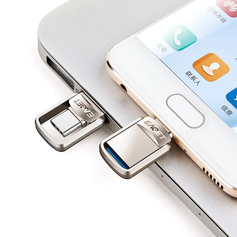 Eaget CU20 USB Flash Drive 16Gb 32GB 64GB Usb 3.0 Type C Pendrive flash disk U Disk Pen drive Metal USB stick For Samsung Phone