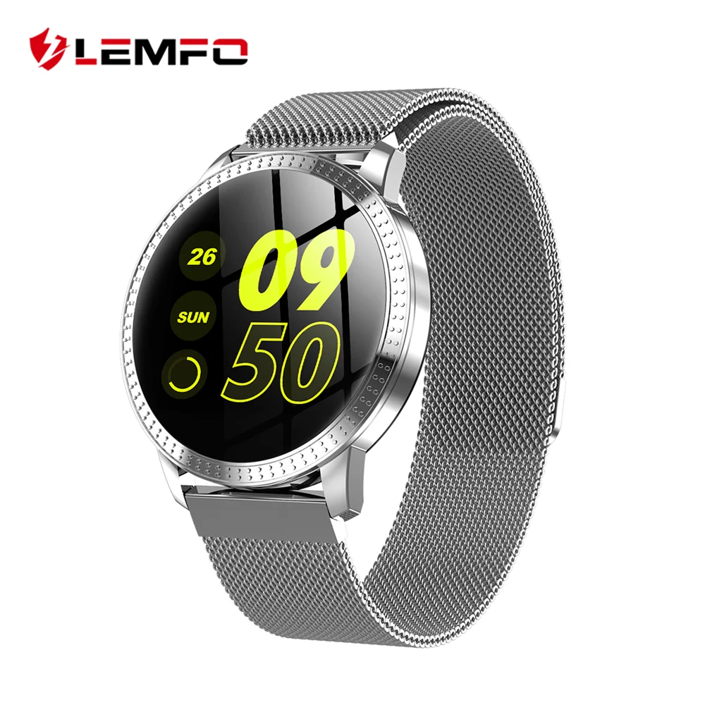 

LEMFO CF18 1.22 Inch Smart Watch Waterproof IP67 Blood Pressure Monitoring Metal Starp Multi Sport Modes SmartWatch Women Band