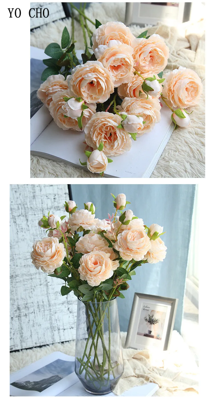 Peonies Silk Flowers Rose Artificial Flower (9)