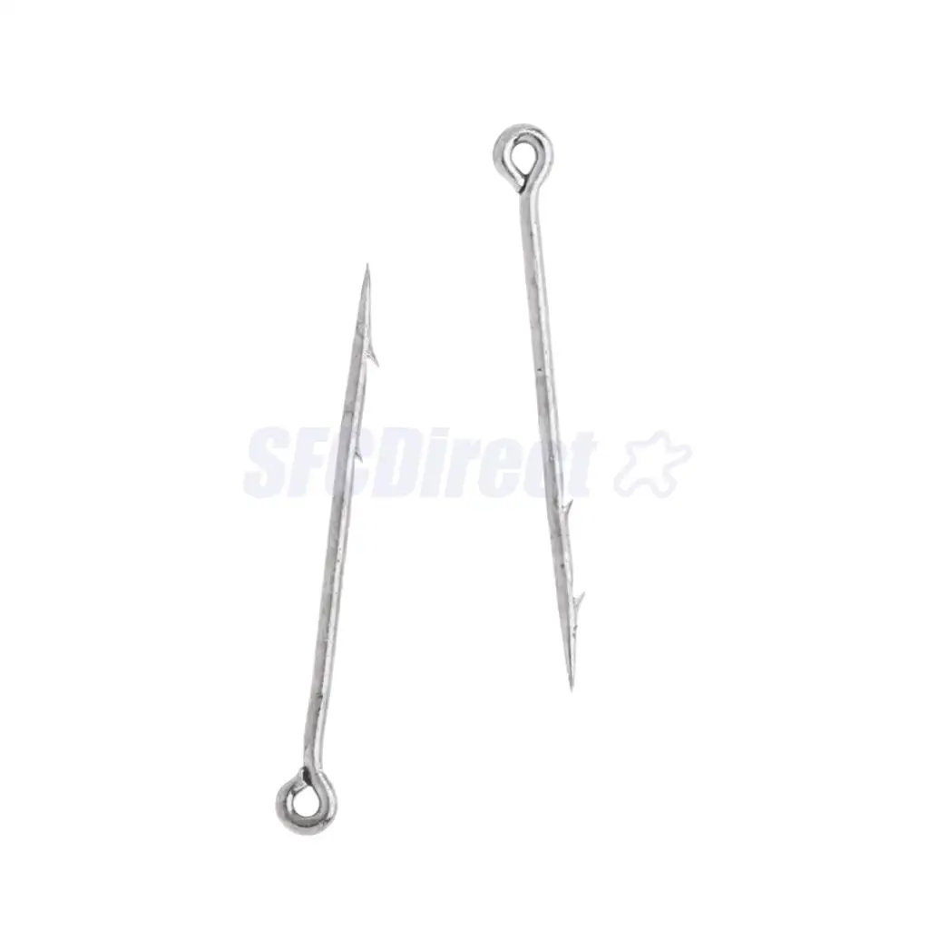 20Pcs High-carbon Steel Sea Fishing Worm Hooks Fishhook Straight Live Bait Lure Hooks, S M L