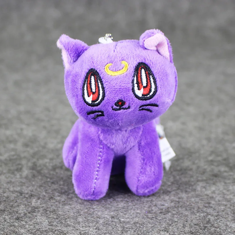 10cm Japan Anime Cute Sailor Moon Lunar Artemis Diana Cat Keychain Plush Doll font b Toy