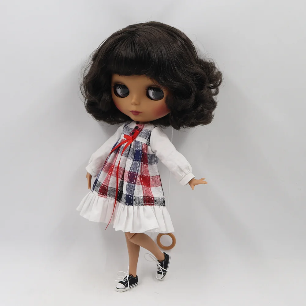 Кукла Blyth nude 30 см № 950 кукла с темной кожей и короткими черными кудрявыми волосами и матовым лицом