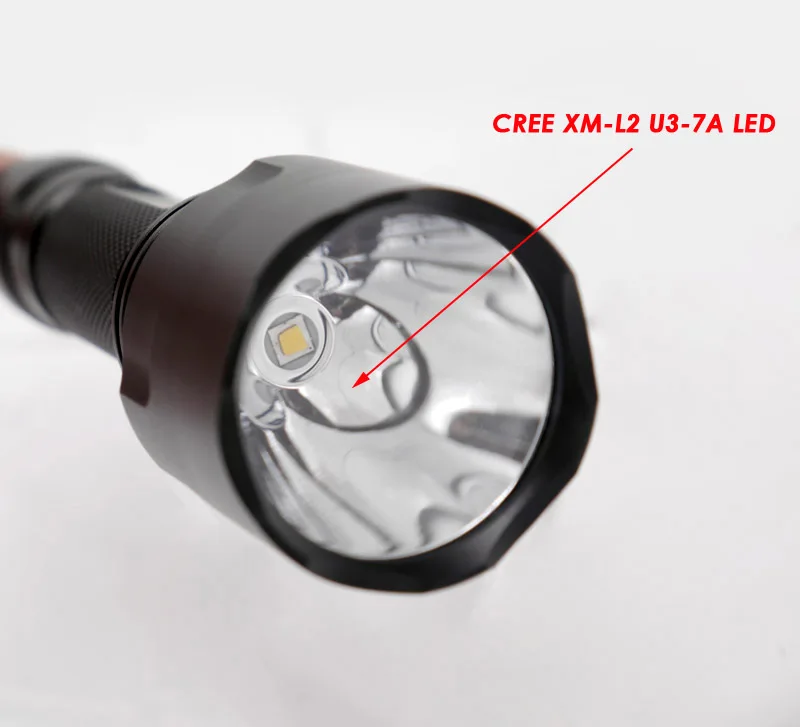 C8 CREE XM-L2 U3-7A warm light led flashlight (1)