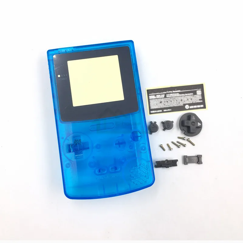 E-house прозрачный синий корпус Корпус чехол с пластиковым экраном Лен замена на запчасти для Gameboy для GBC игровой консоли