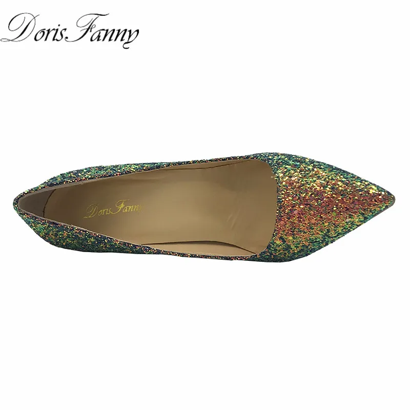 DorisFanny bling bling wedding shoes high heel pumps very sexy stiletto heels party shoes for women